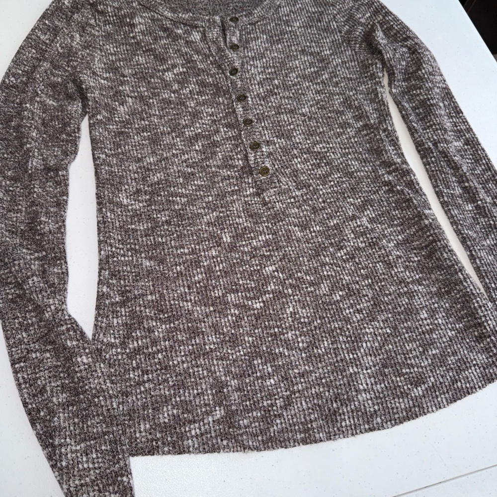 La Miel Top Anthropology Henley Soft Size Small Ribbed